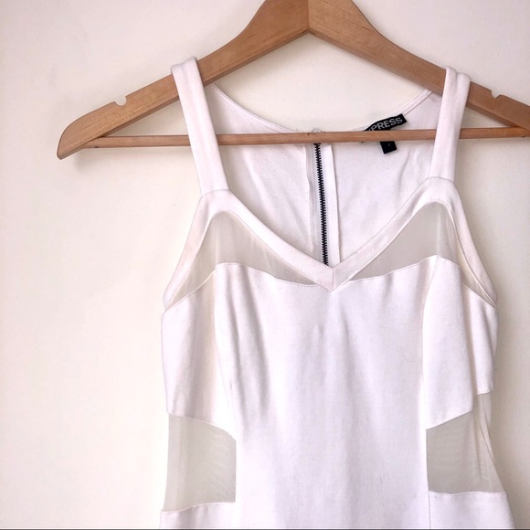 Express White Dress with Sheer Size 2 - Picture 2 of 9